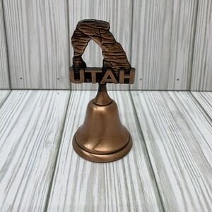 VTG Utah Copper‎ Souvenir Bell Small Solid Metal Desk Decor Travel Collectible